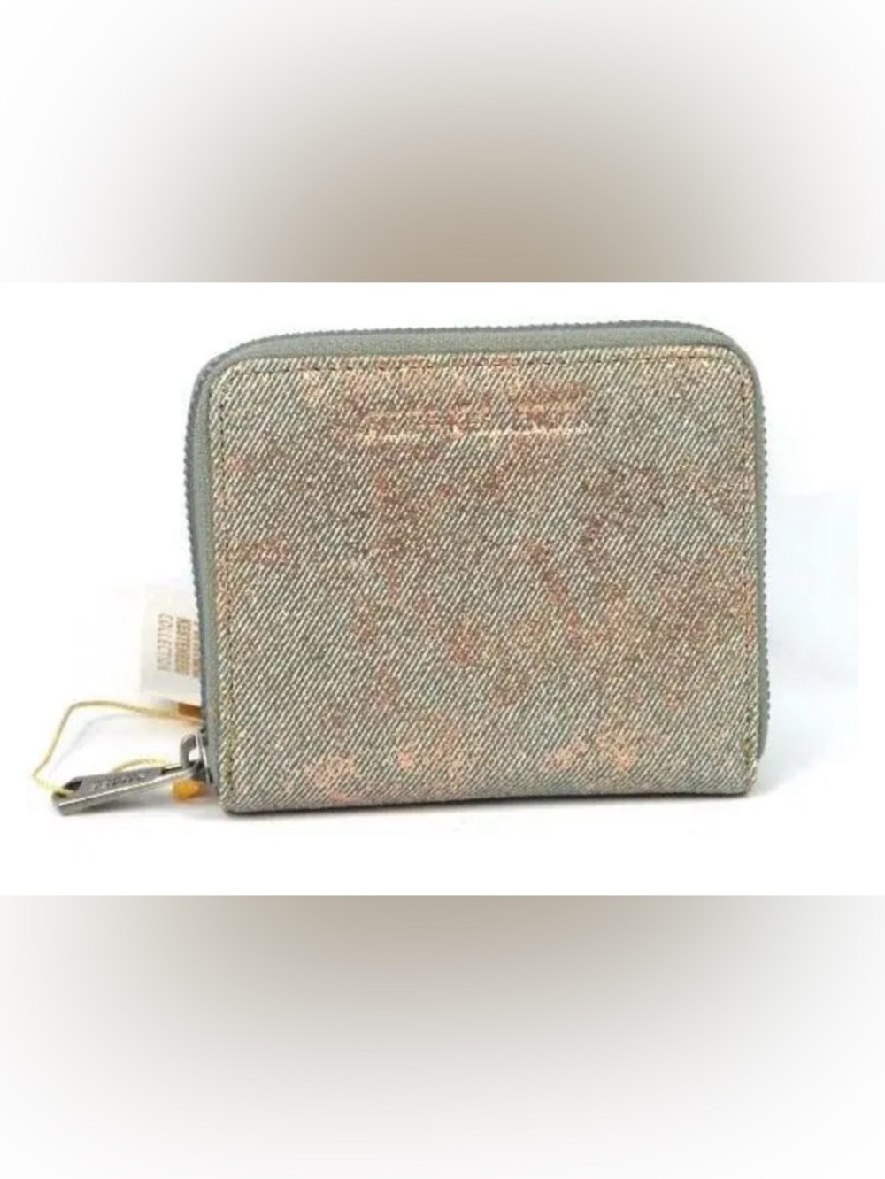 Aimee Kestenberg Neutral Canvas Zip Wallet with Subtle Metallic